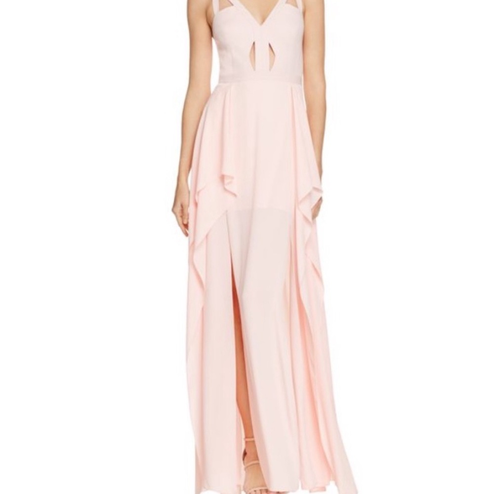 BCBG FORMAL LONG DRESS GOWN PROM WEDDING GUEST LIGHT PINK BCBGMAXAZRIA 0